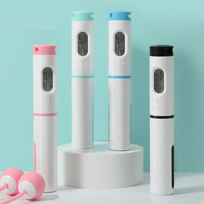 

Macaroon multi color digital wireless dual use LED light with counter jump skip skipping rope box packing