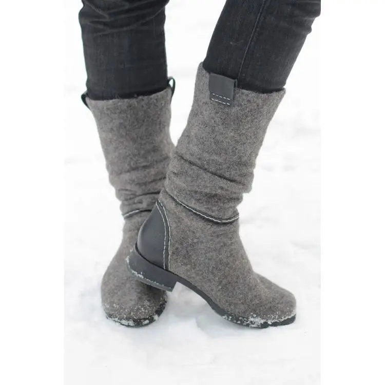 

medium New fall winter 19 sleeve boots low heel square heel large