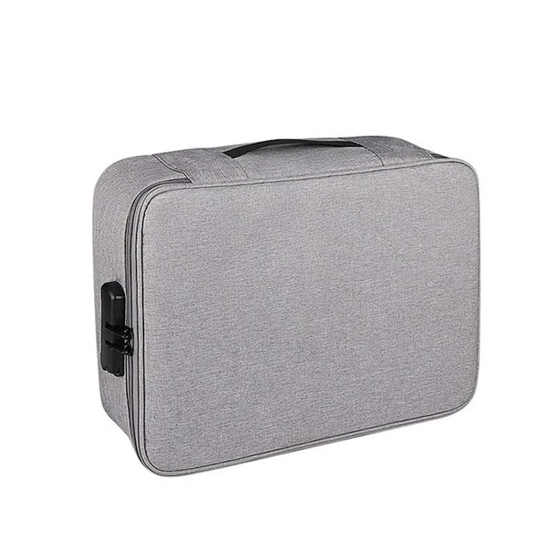 

Large Capacity Tickets Storage Bag Multi-Layer Document Certificate File Organizer Case Home Travel Passport Briefcase With Lock