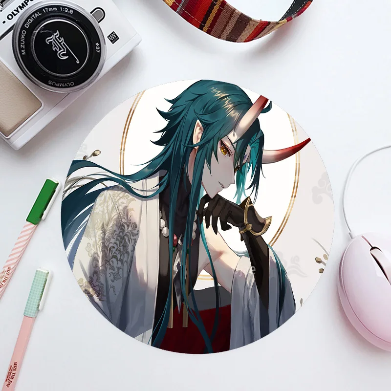 

MRGLZY anime round mouse pad game non-slip mouse pad laptop keyboard pad mouse carpet game accessories student desk mat
