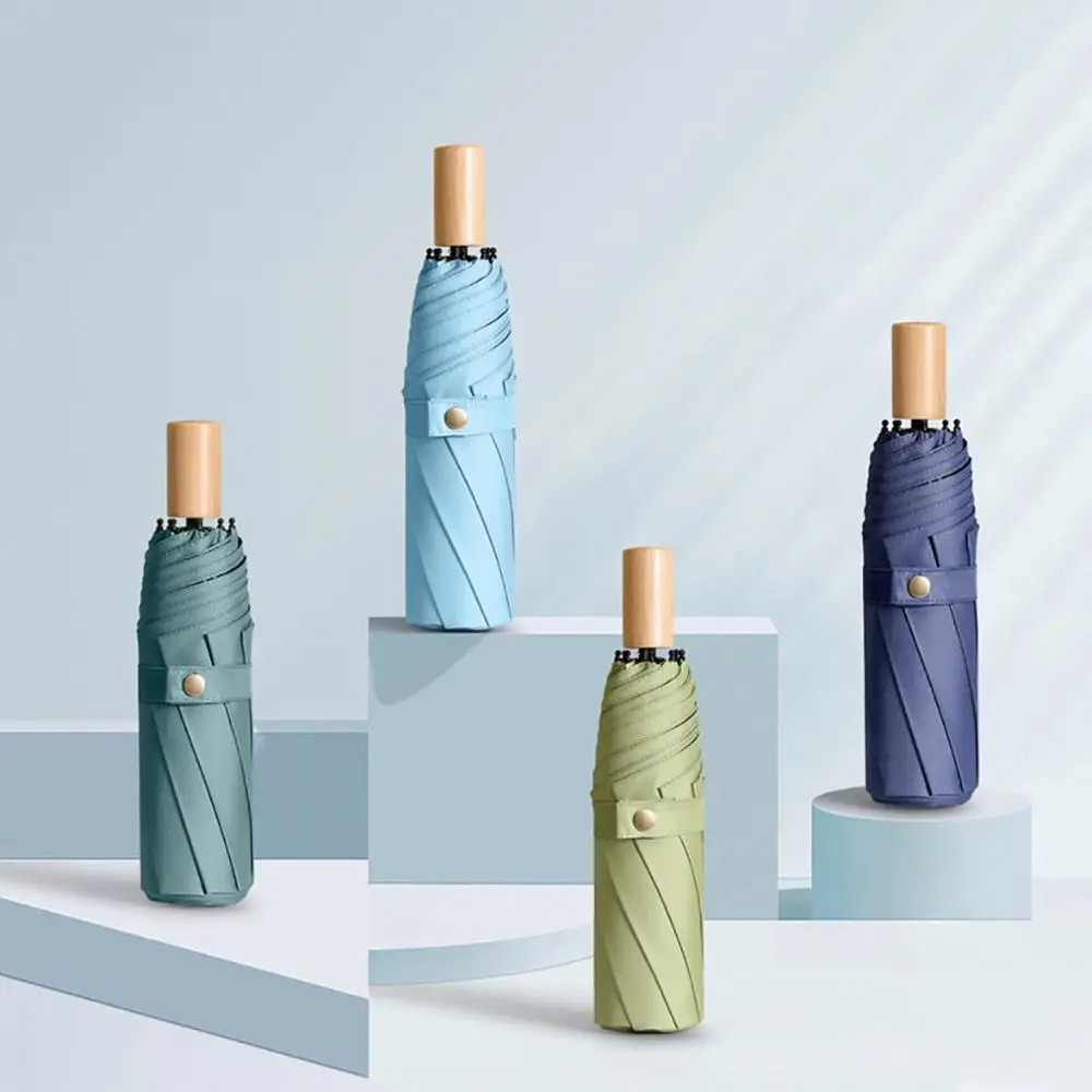 Виниловый Зонт атмосферный однотонный мужской и дорожный ветрозащитный