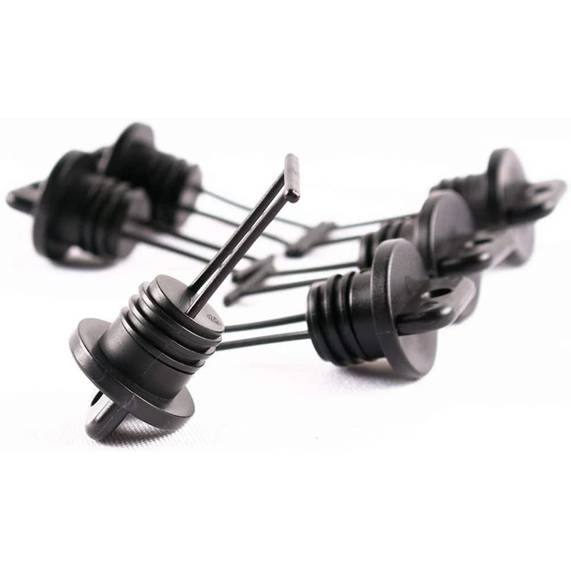 

6 Pieces Kayak Hull Drain Plugs Boat Drain Stopper Replacement Set for Kayaks Canoes Boats Black