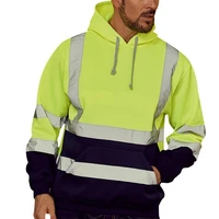 hoodies male reflective sportswear mens jacket road work high visibility pullover long sleeve tops coat clothes streetwear