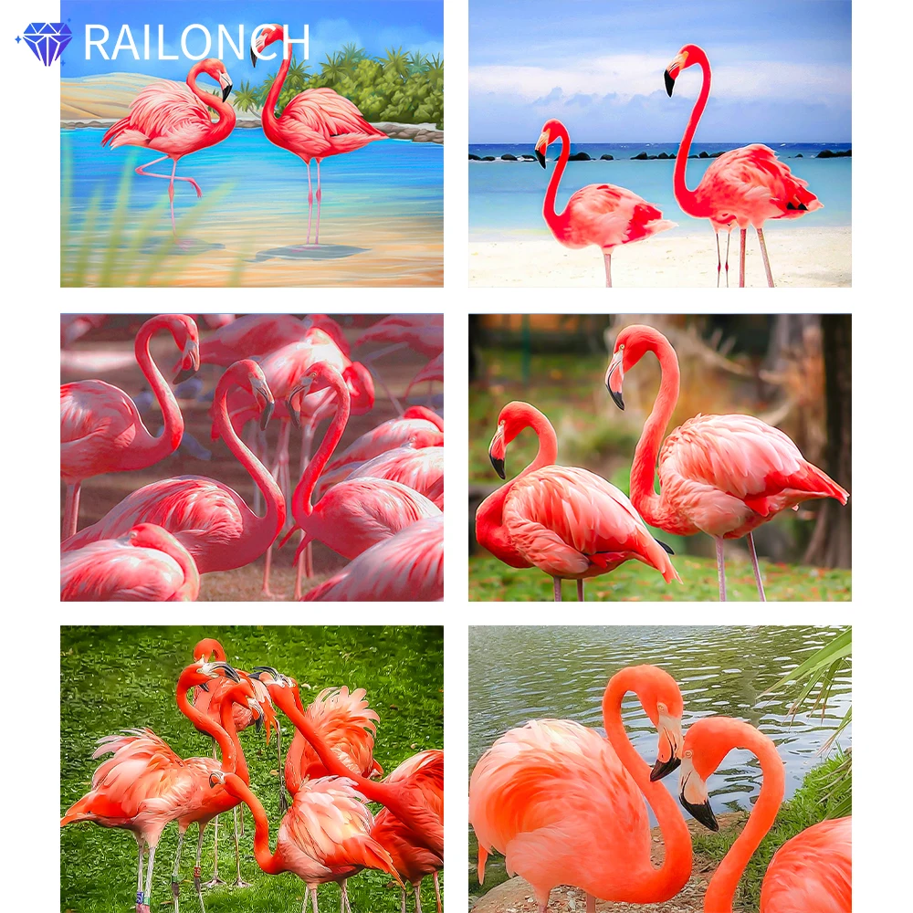 Картина из страз с рисунком фламинго картина 5D для творчества украшение