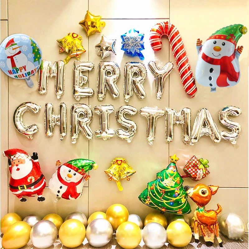 

47pcs/set Merry Christmas Balloons Santa Claus Snowman Tree New Year Christmas Party Decorations Home Xmas Party Event Supplies