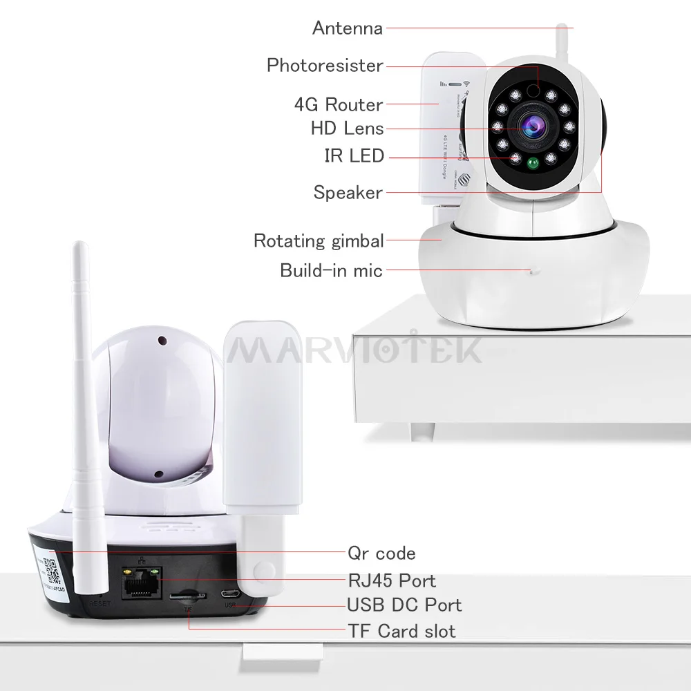 Беспроводная IP камера видеонаблюдения 720P Wi Fi угол наклона 360 градусов|Камеры