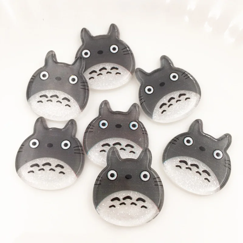 

20pcs Colorful Glitter Kawaii Grey Chinchilla Flatback Acrylic Sheet Applique Scrapbook DIY Decor Craft SF830