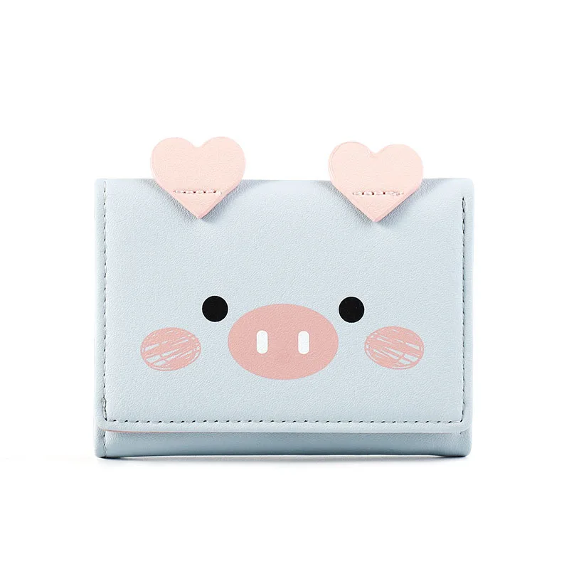

Cute Women's Wallet Animal Pig Head Women Wallet's Fashion PU Leather Card Hold Case Feamle Coin Purse Short Ladies Card Purse