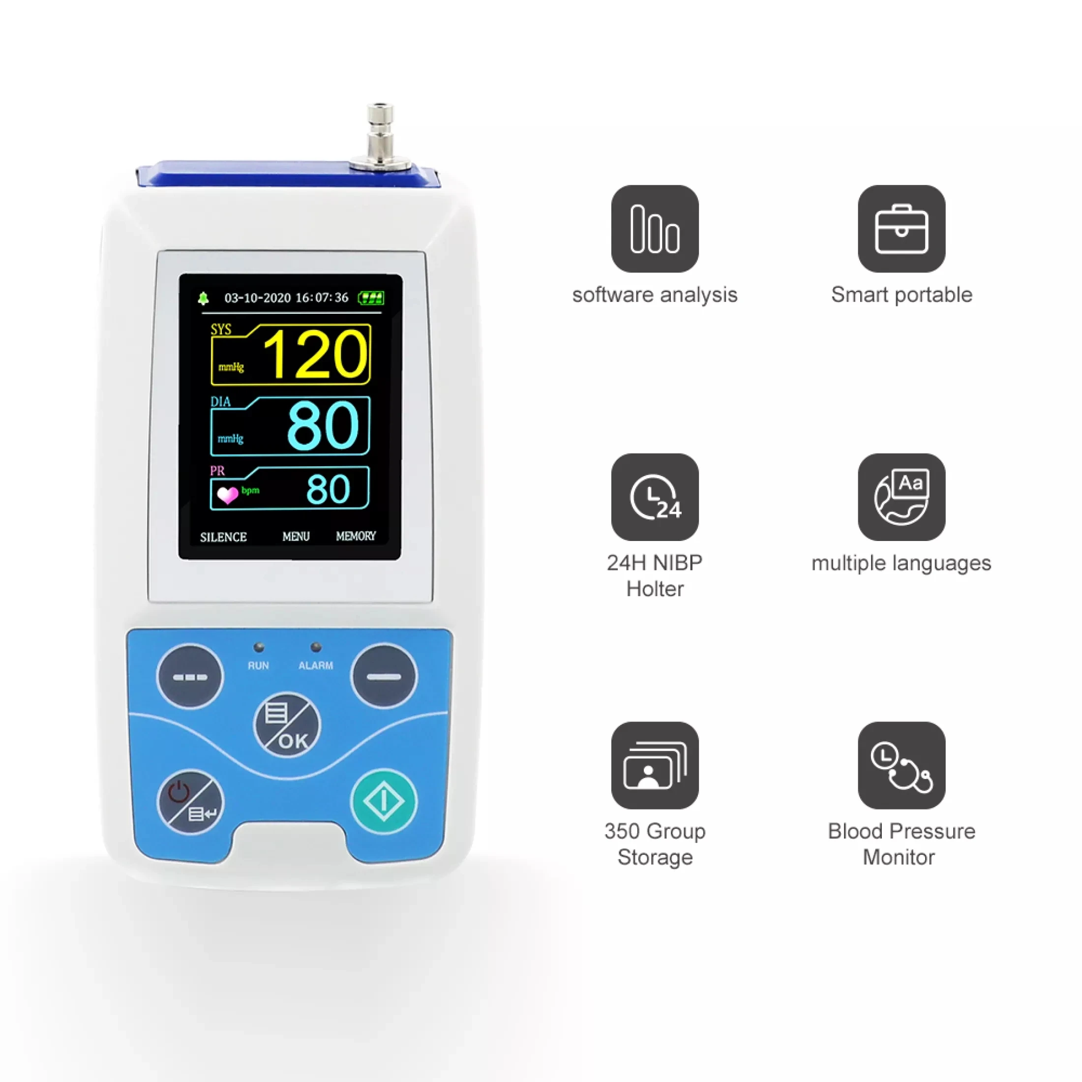 CONTEC ABPM50 3 манжеты 24 часа телефон ABPM Holter BP монитор с программным обеспечением CE |