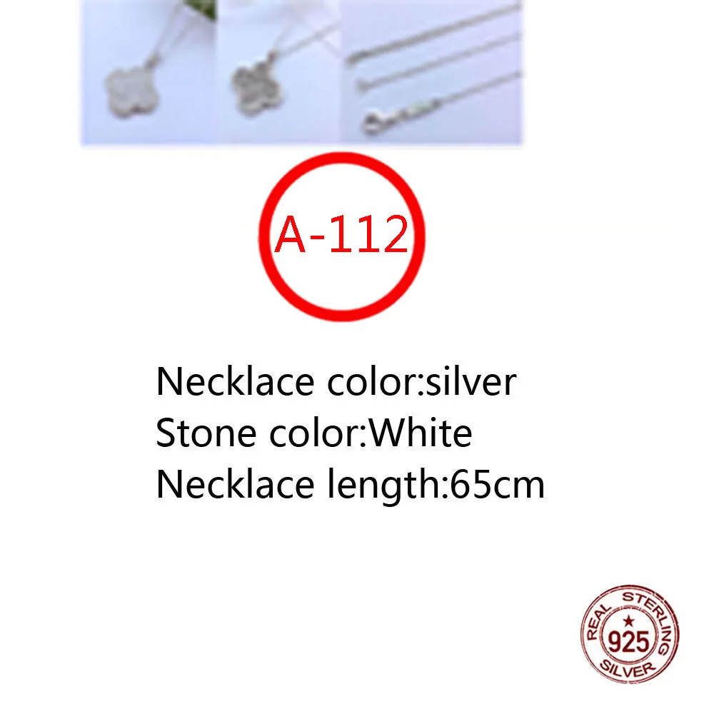 

A112 S925 20mm sterling silver necklace personality fashion style four-leaf clover high-end style new jewelry girlfriend gift