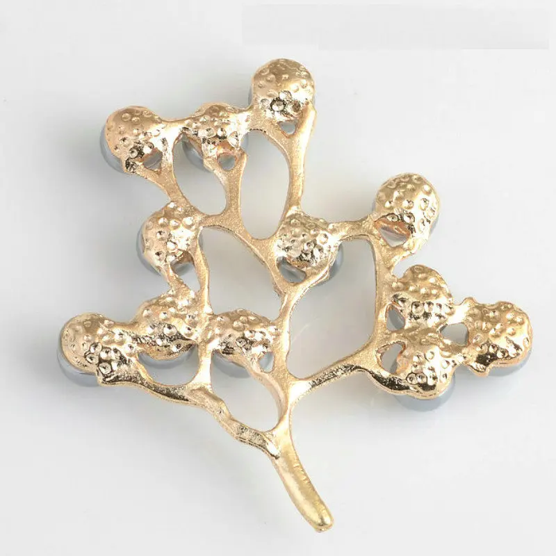 10Pcs/Lot Alloy Creative Gold Colored Pearls Leaf Pendant Buttons Ornaments Jewelry Earrings Choker Hair DIY Accessories | Дом и сад