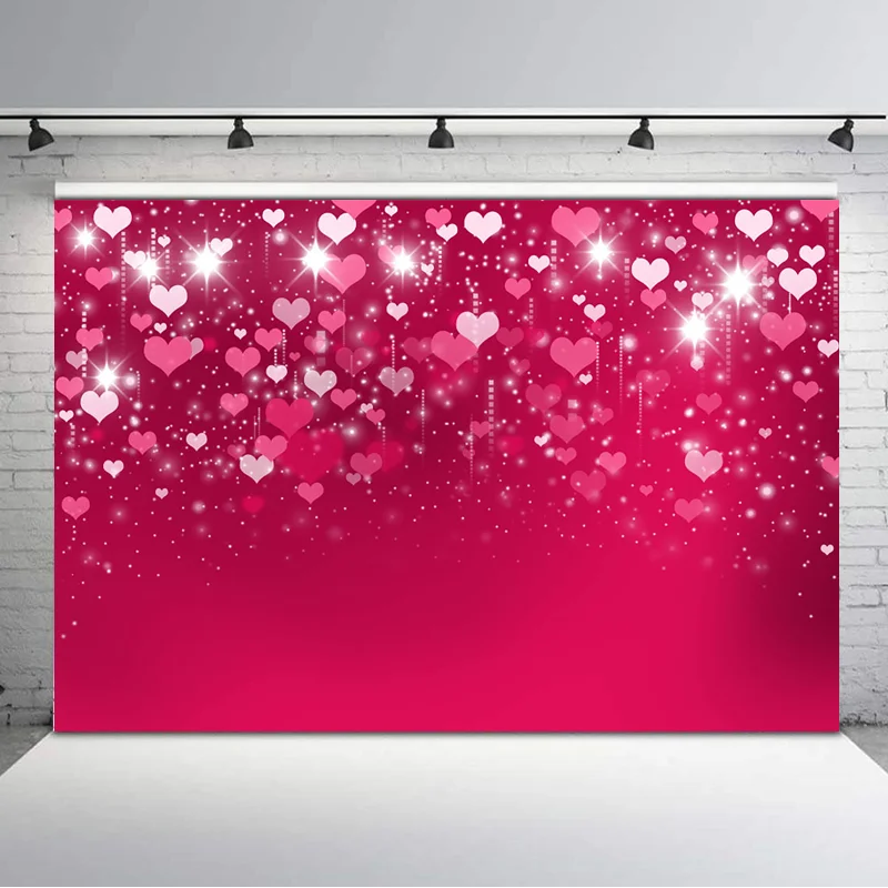 Фотофон NeoBack с розовым сердцем и фиолетовым красным цветом для фотосъемки на День