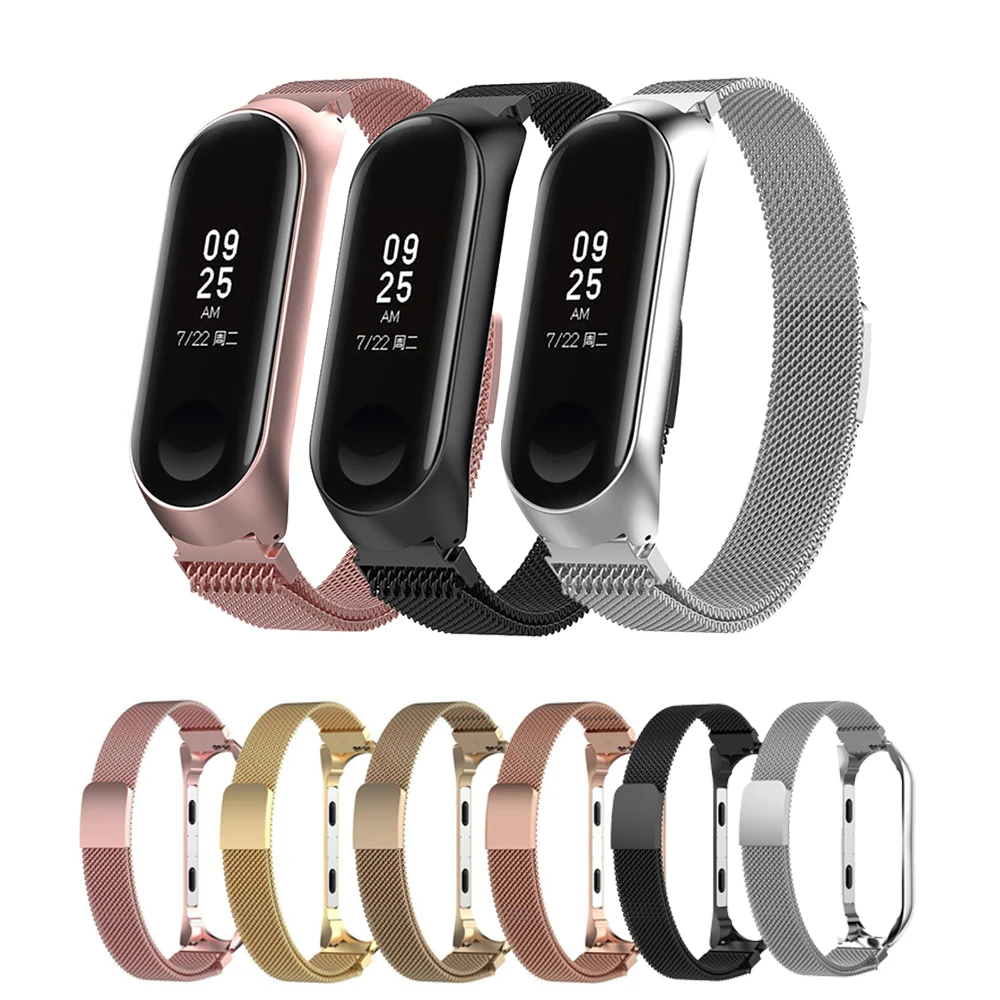 Металлический наручный браслет mi Band 3 4 металлический из нержавеющей стали для