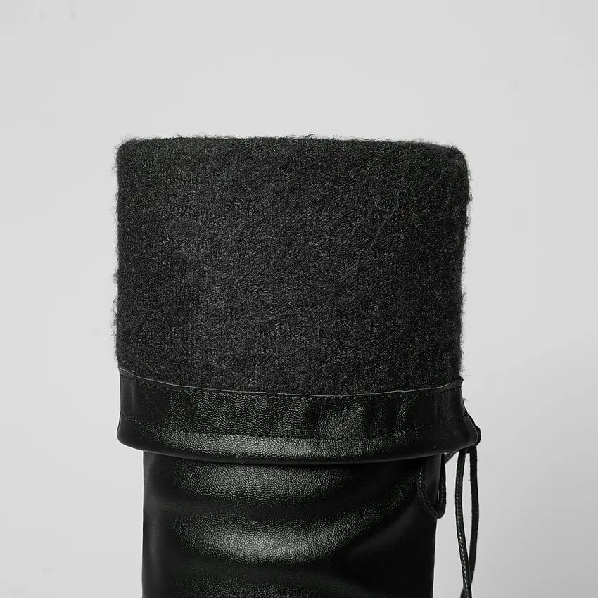 Женские сапоги из искусственной замши на молнии с круглым носком размеры 34 43|knee