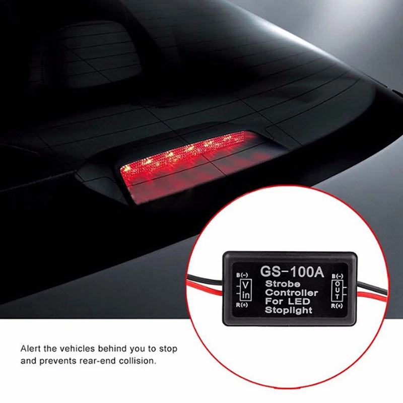 

Universal Strobe Controller Brake Light Flasher Module Flashing Back Rear Brake Light GS-100A LED Flash Tail Stop Accessories