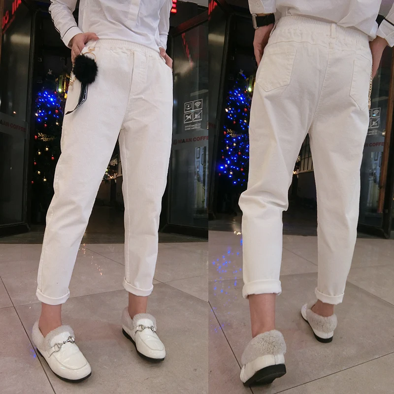 Осенние вельветовые брюки шаровары женские модные облегающие с эластичным