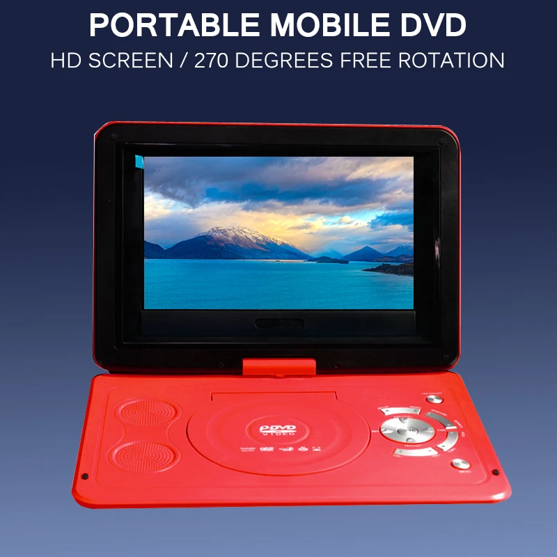 12V USB DVD13.9 дюймов мобильный DVD маленький ТВ плеер 270 градусов вращающийся HD Дисплей
