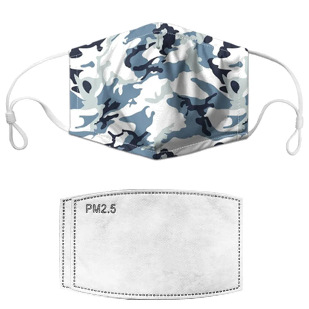 

1PC Mask + 2 Filters Non-woven Reusable Face Mask Fashion Adult Printing Breathing Masks Mouth Mask With Design Mascarillas