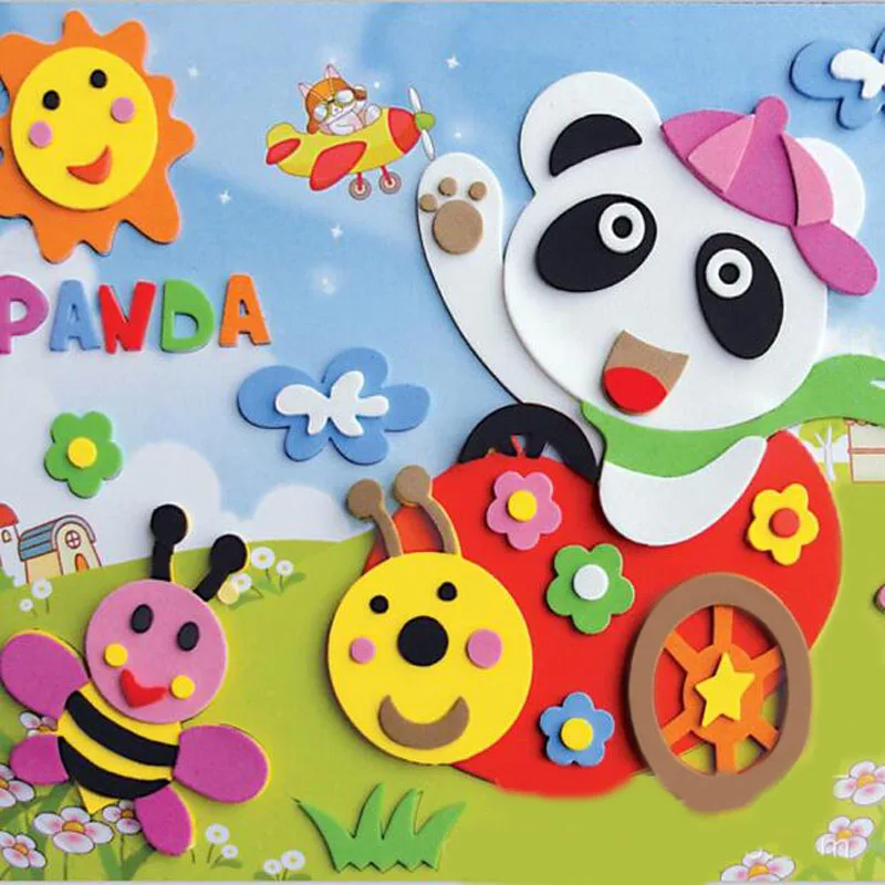 1 Set Lovely Cartoon EVA 3D Puzzle Sticker Children DIY Handmade Material Preschool Educational Toys Funny Games Cool|diy educational|diy toydiy 3d |