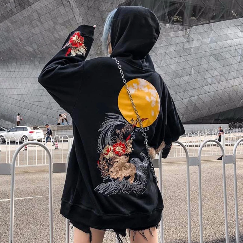 Толстовка мужская с капюшоном в стиле хип хоп хлопковый пуловер вышивкой