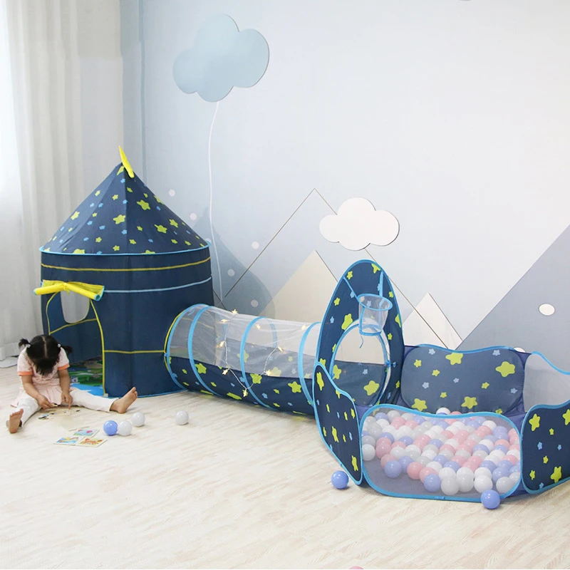 

3 in 1 Children Tent House Toy Ball Pool Portable Children Tipi Tents Crawling Tunnel Pool Ball Pit House Kids Removable Tent
