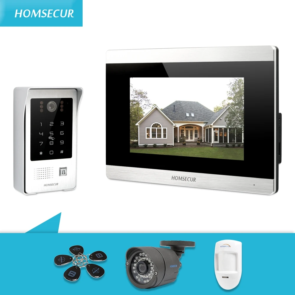 Проводной видеодомофон HOMSECUR с режимом свободные руки 7 дюймов система внутренней