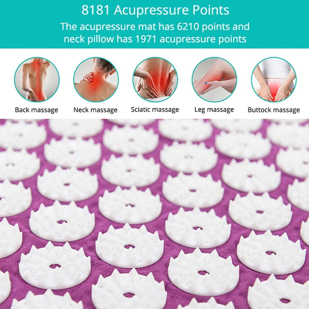 Акупрессурный коврик массажер для шеи и спины подушка тела аппликатор Kuznetsov -