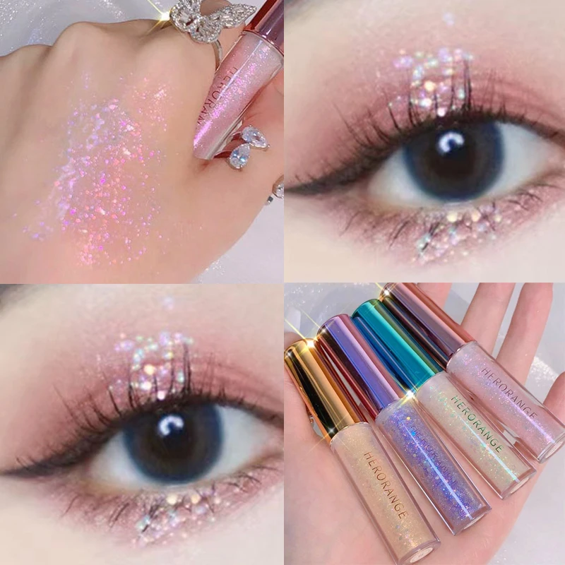 Прозрачные блестящие тени для век жидкие натуральные жемчужные высокий блеск