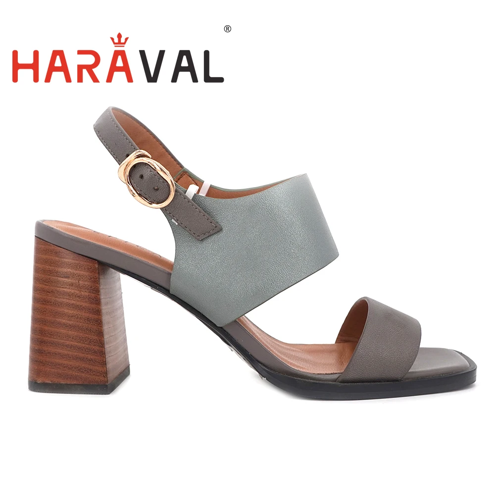 HARAVAL женские босоножки на широком высоком деревянном каблуке Летние элегантные