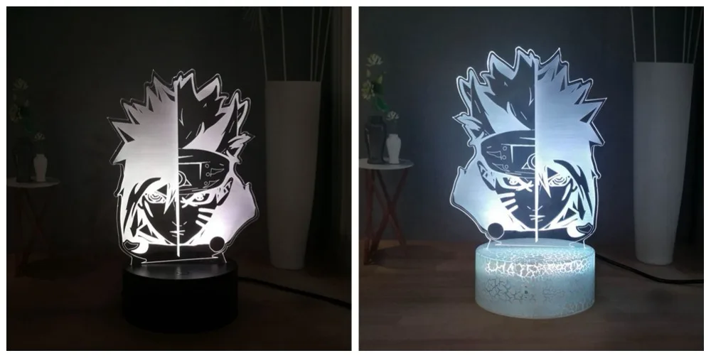 Наруто Uzumaki 3D иллюзия Лампа японского аниме USB переключатель разноцветный светодиодный ночник для спальни декоративное освещение для дома