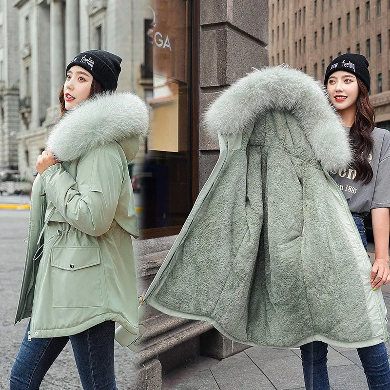 

2020 New Winter Jacket Women Cotton Coat Female Thick Warm Casual Parka Winter Clothes Fur Parkas Hooded Overcoat Mujer
