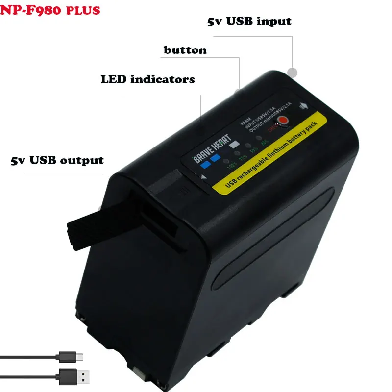 Аккумулятор для видеокамеры Sony NP F980 NPF960 NPF970 7800 мАч|Цифровые аккумуляторы| |
