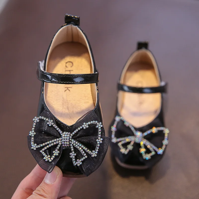 Newborn Mary Janes Princess Leather Shoes For Kids Girls Toddler Baby Rhinestone White Red Party Wedding Dress 2022 |