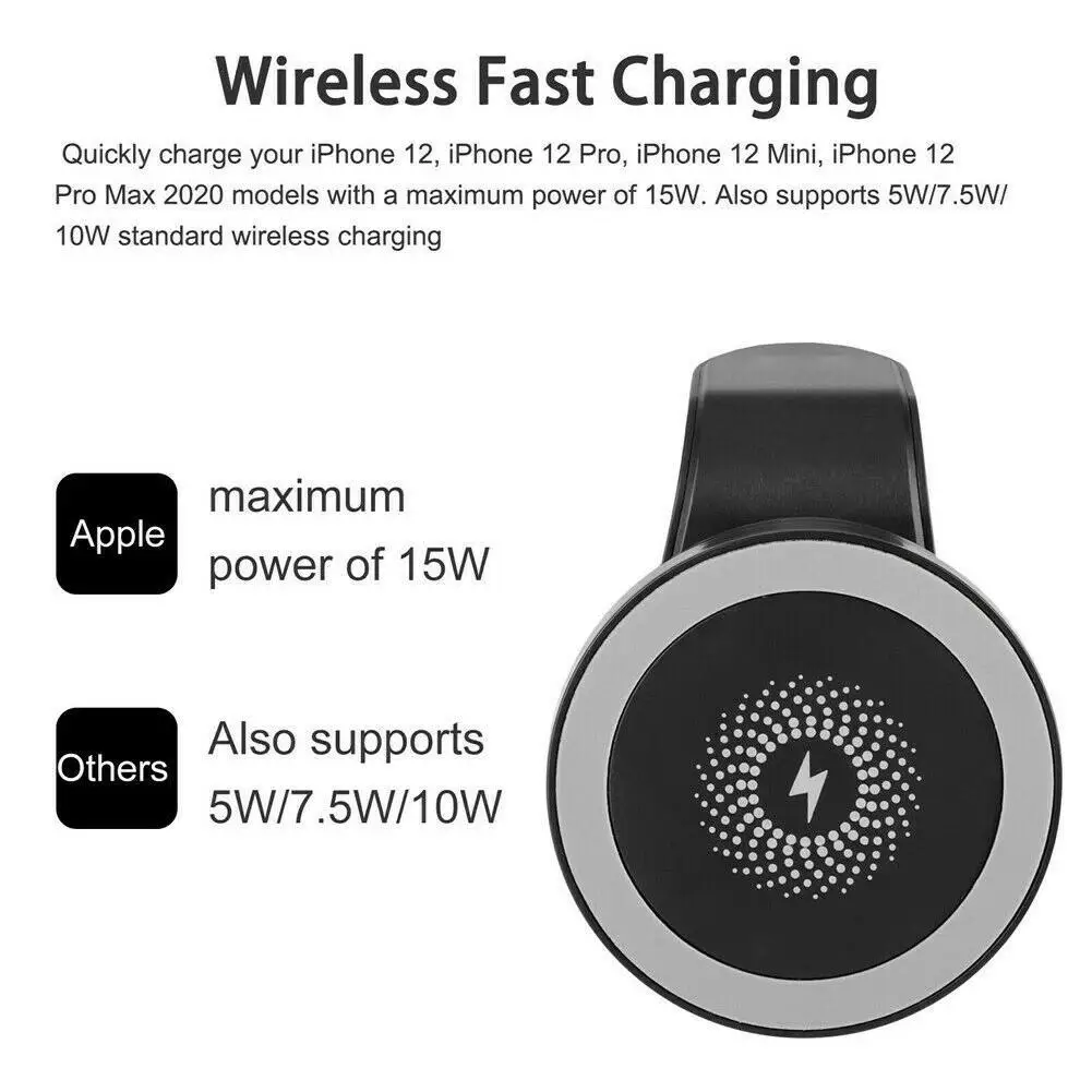 new 15w magnetic car wireless charger holder for magsafe series iphone 12 13 pro max mini fast car charging phone stand free global shipping