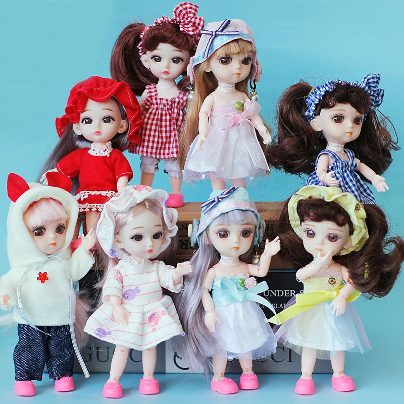 Новая кукла 16 см Bjd 13 шарнирная девочка мини тело с 3d глазами 1/8 куклы одеждой