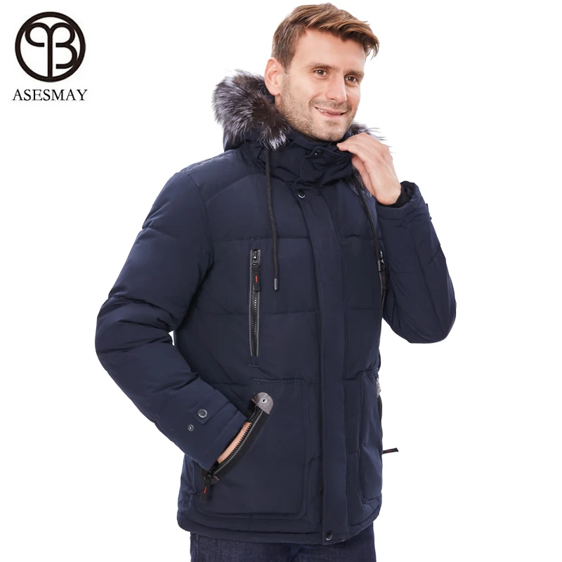 

Asesmay Men Winter Jackets Puffy Jackets Men's Parka Winter Coats with Hoodies Stylish Thick Warm Snow Hooded Jacket Outerwear
