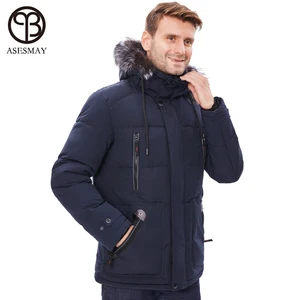 Мужские зимние куртки Asesmay, пышные куртки, Мужская парка, зимние пальто с капюшоном, стильная Толстая теплая зимняя куртка с капюшоном, верхняя одежда
