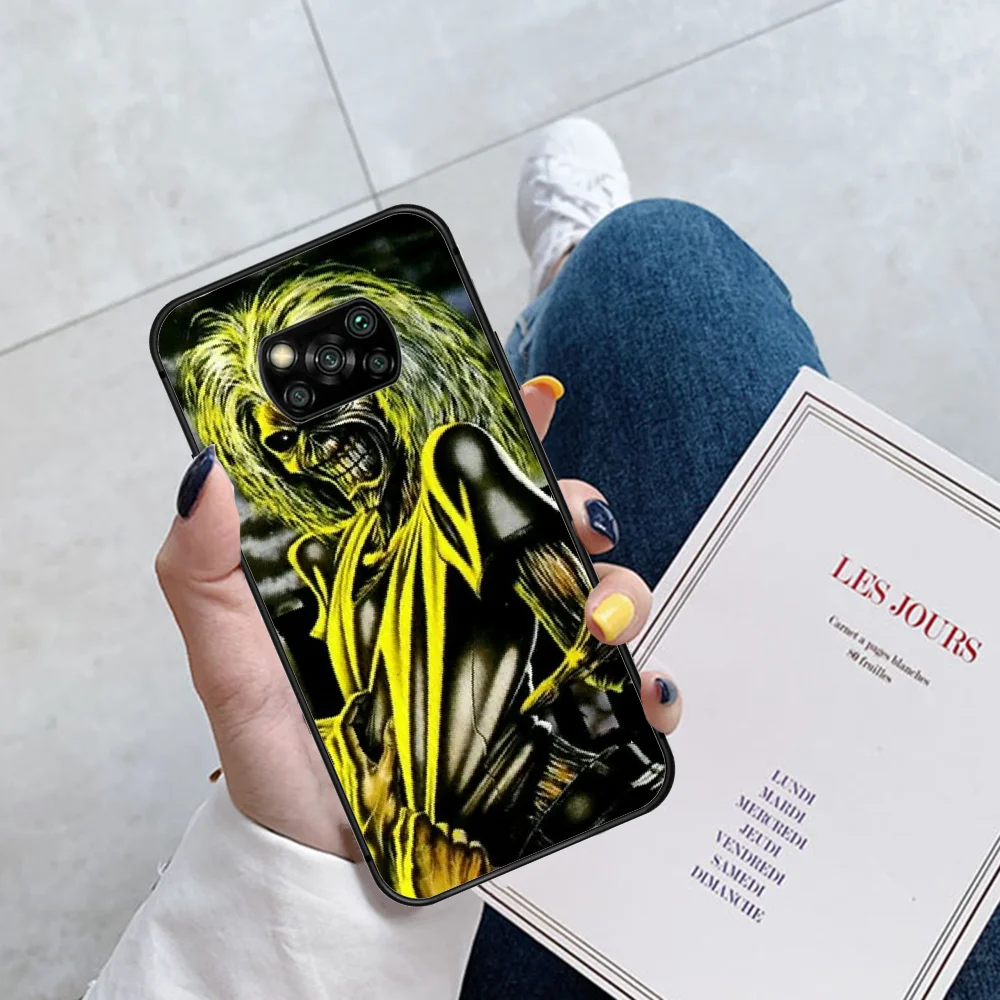 

Iron Maide Brand Music Phone Case Cover Hull For Xiaomi Mi A2 A3 8 9 SE 9T 10 10T Lite Pro Ultra Poco X3 black Shell Luxury Back
