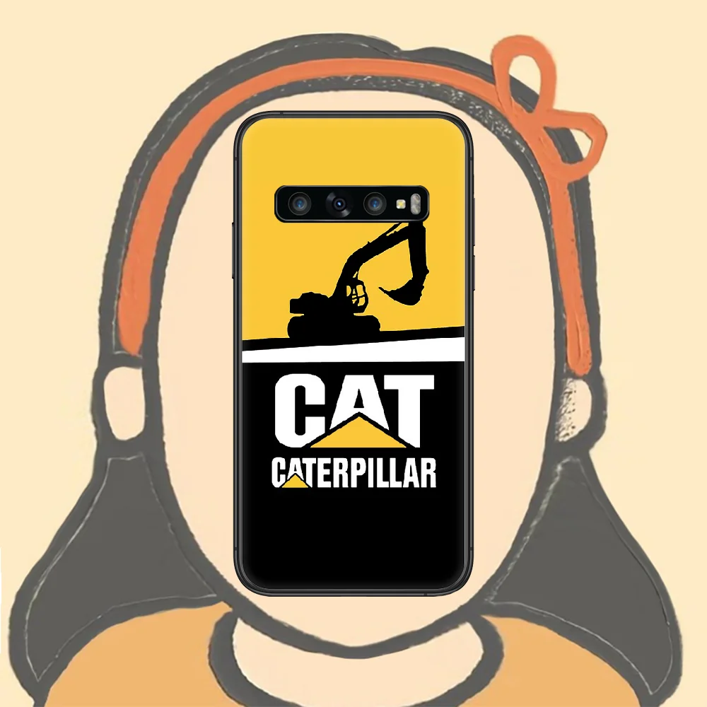 

Caterpillar cat Phone Case For Samsung Galaxy Note S 8 9 10 20 Plus E Lite Uitra black Coque Soft Back Luxury Waterproof
