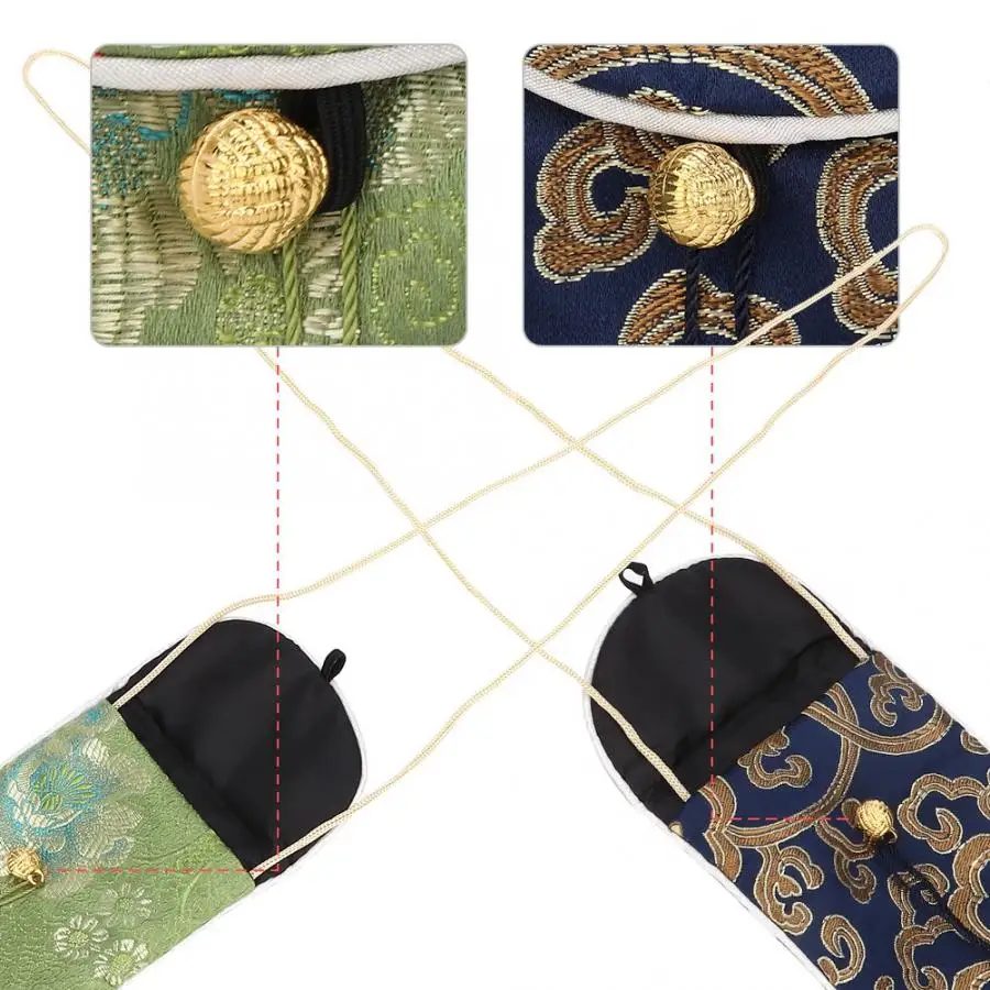 Винтажный китайский стиль вышитые украшения сумка для хранения переносной очки