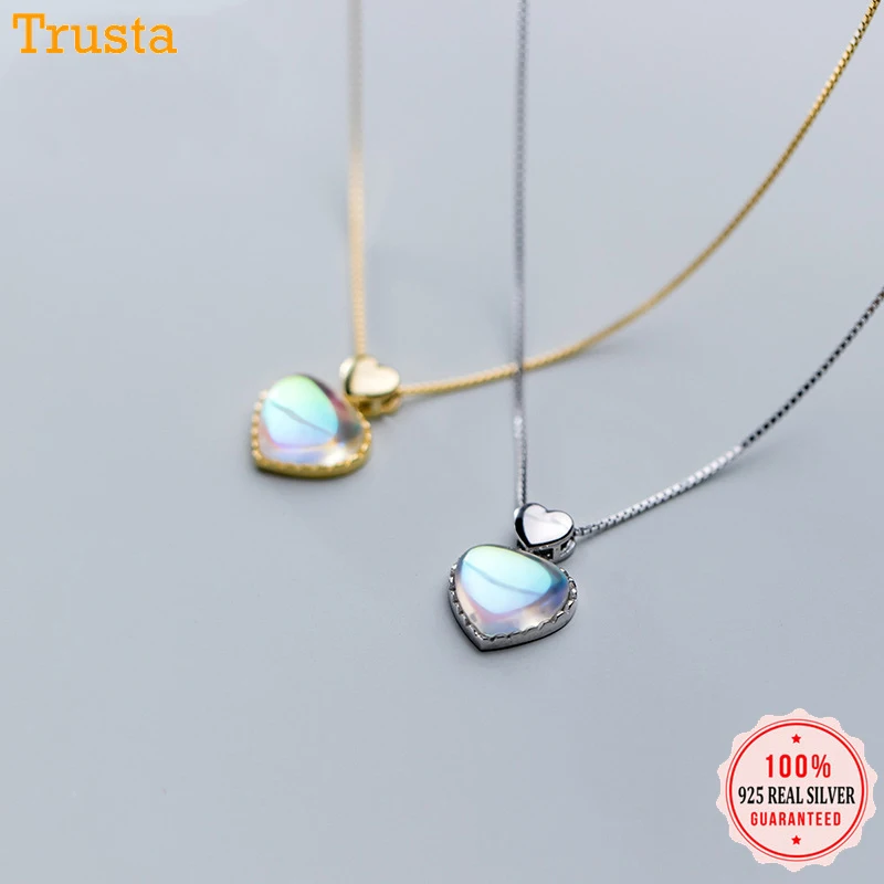 Trustdavis, роскошное, 925 пробы, серебряное, любовь, синтетическая глазурь, подвеска, ожерелье для женщин, свадьба, хорошее серебро, 925, ювелирное изделие DA390