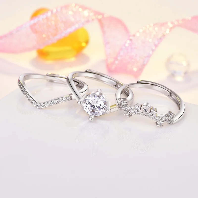 Женский комплект свадебных колец moonso роскошных из стерлингового серебра 2021