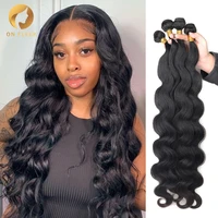 body wave bundles extensions weave 100 human hair product brazilian remy extension deals for black women 28 30 inch 3 4 bundles