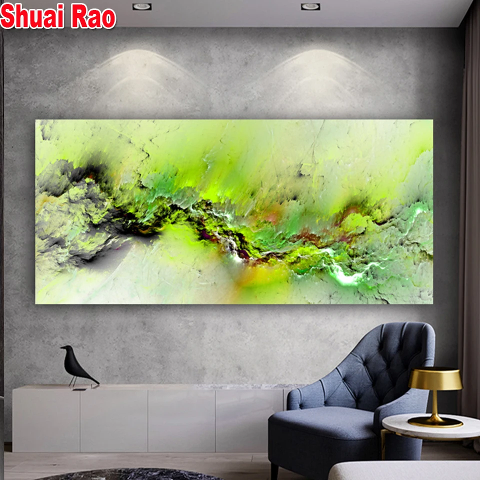 

Green color Cloud Abstract Diamond Embroidery full round Square Rhinestone Mosaic New 5d Diy Diamond Painting Cross Stitch