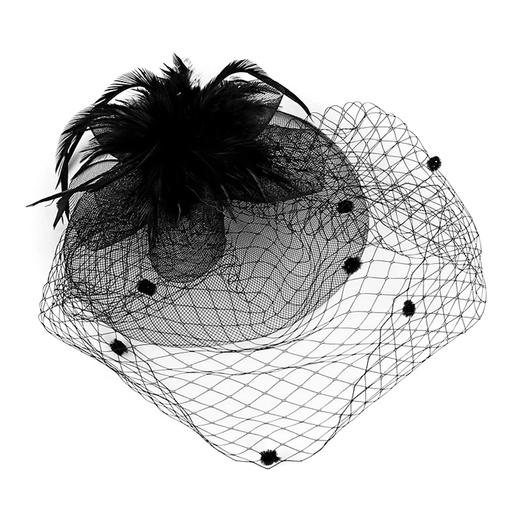 

Fascinating Hats Party Headwear with Veil with Feather for Girls and Women d88