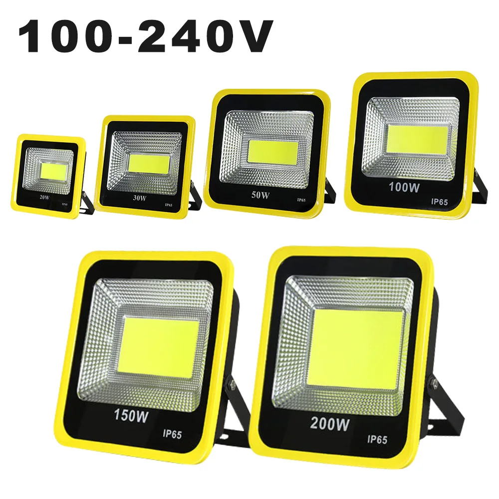 Светодиодный прожсветильник Тор AC100 240V COB 200 Вт 150 100 50 30 20 уличный прожектор IP65