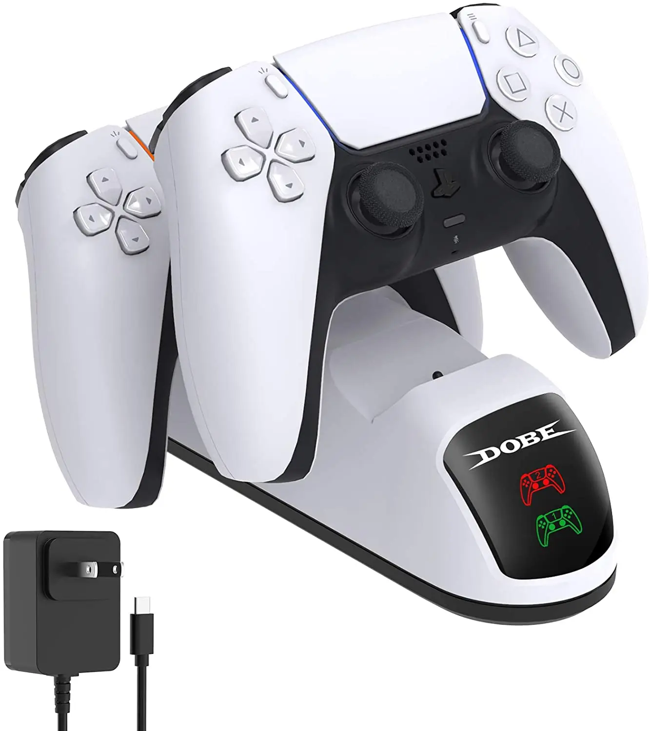 

Зарядная Станция для контроллеров PS5-контроллеры, зарядная док-станция, совместимая с Playstation 5, быстрая зарядка с двумя USB-портами