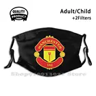 Черные противопылевые маски Utd с фильтром для мужчин женщин мужчин моющиеся черные маски Mu M Old Traf Premier League логотип Красный Дьявол