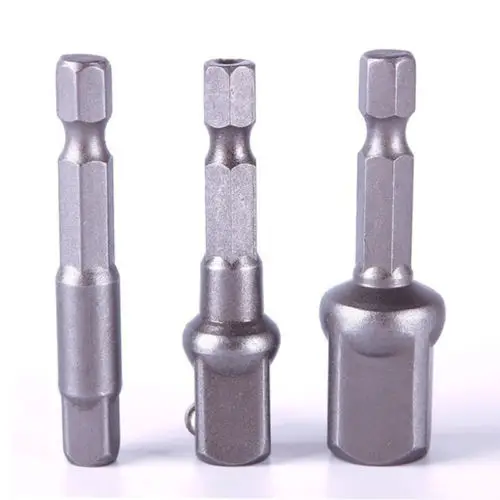 

3pcs Wood Drill Tools Chrome Vanadium Steel Socket Adapter Set Hex Shank to 1/4" 3/8" 1/2" Extension Drill Bits Set Power Tools