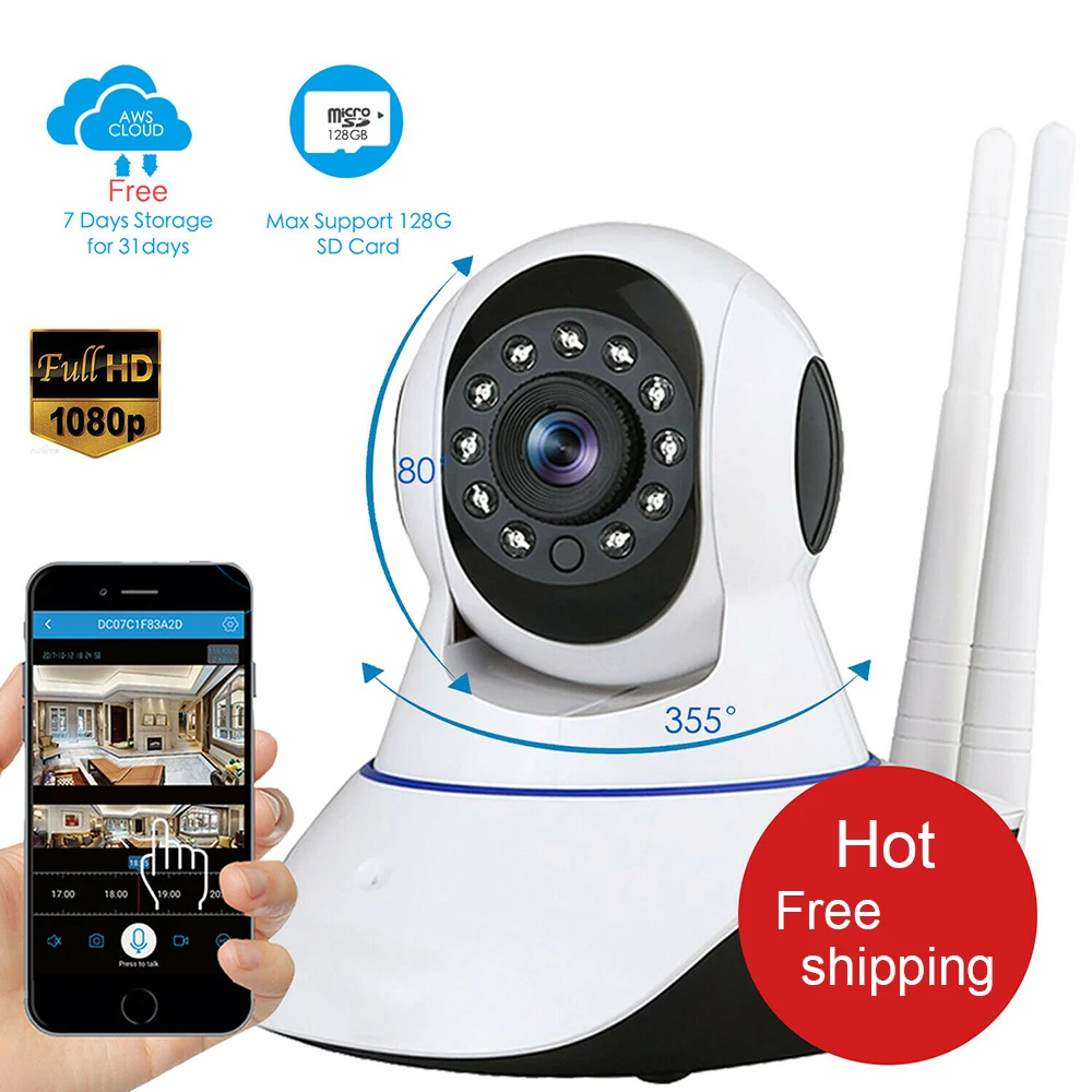 Yoosee 1080P Беспроводной IP Камера 2MP Крытая купольная камера 2 аудиоданных CCTV видео камеры видеонаблюдения, Wi-Fi, Камера ИК Ночное Видеоняни и Радионяни